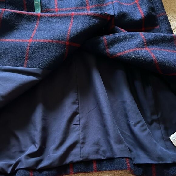 Old Navy Red & Blue Window Pane Wool Blend Jacket size Small - Picture 10 of 10